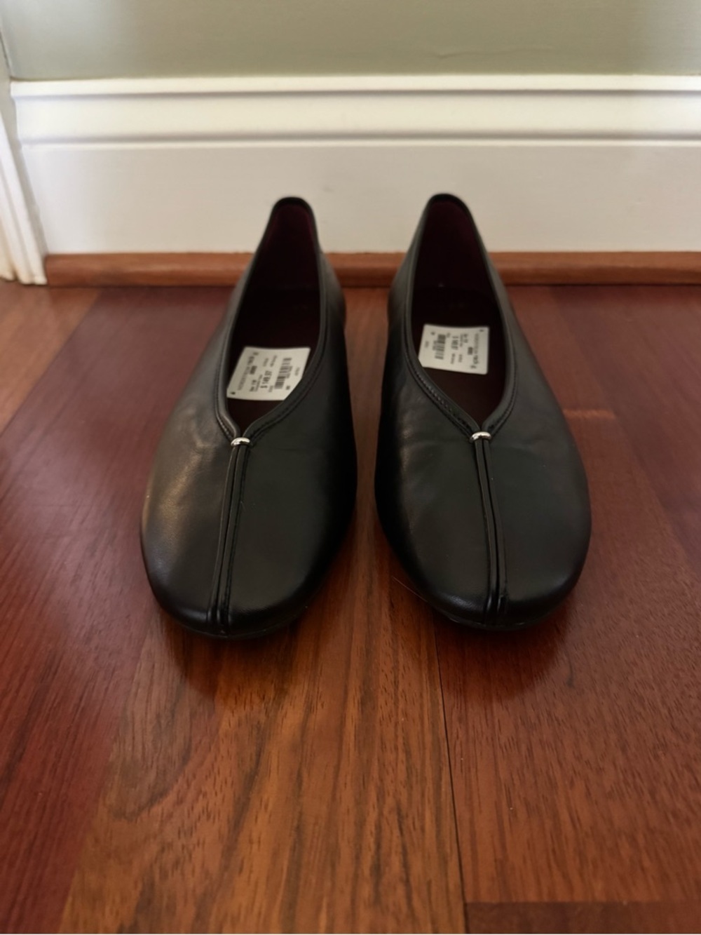 Vince Black Leather Women's Slip-On Flats